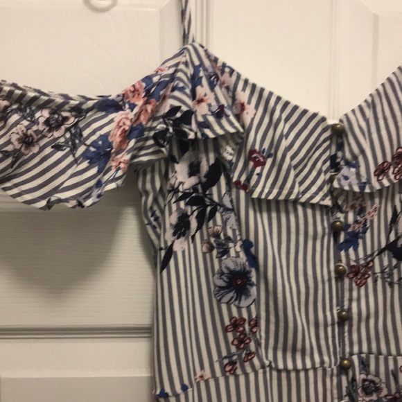 Blue floral off the shoulder Maxi dress - Picture 2 of 4